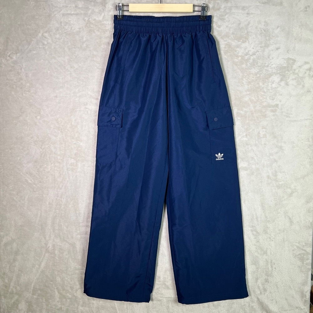 Adidas Cargo Pants Small Womens Navy Blue Essentials Woven JD1529